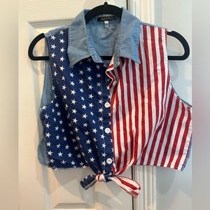 American Flag Tie Top